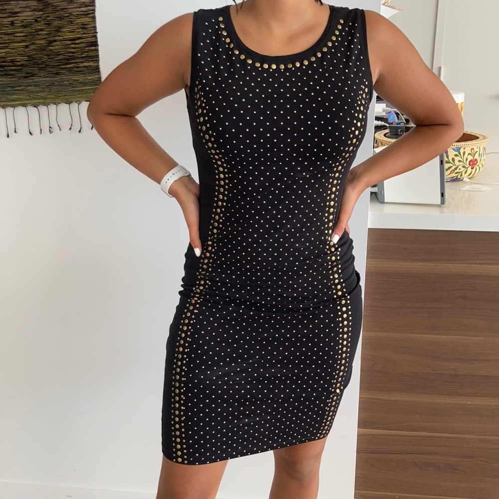 Black sequined bodycon dress